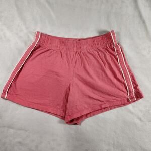 Athletic Works 100% Cotton Gym Lounge Shorts - Pink and White - Small